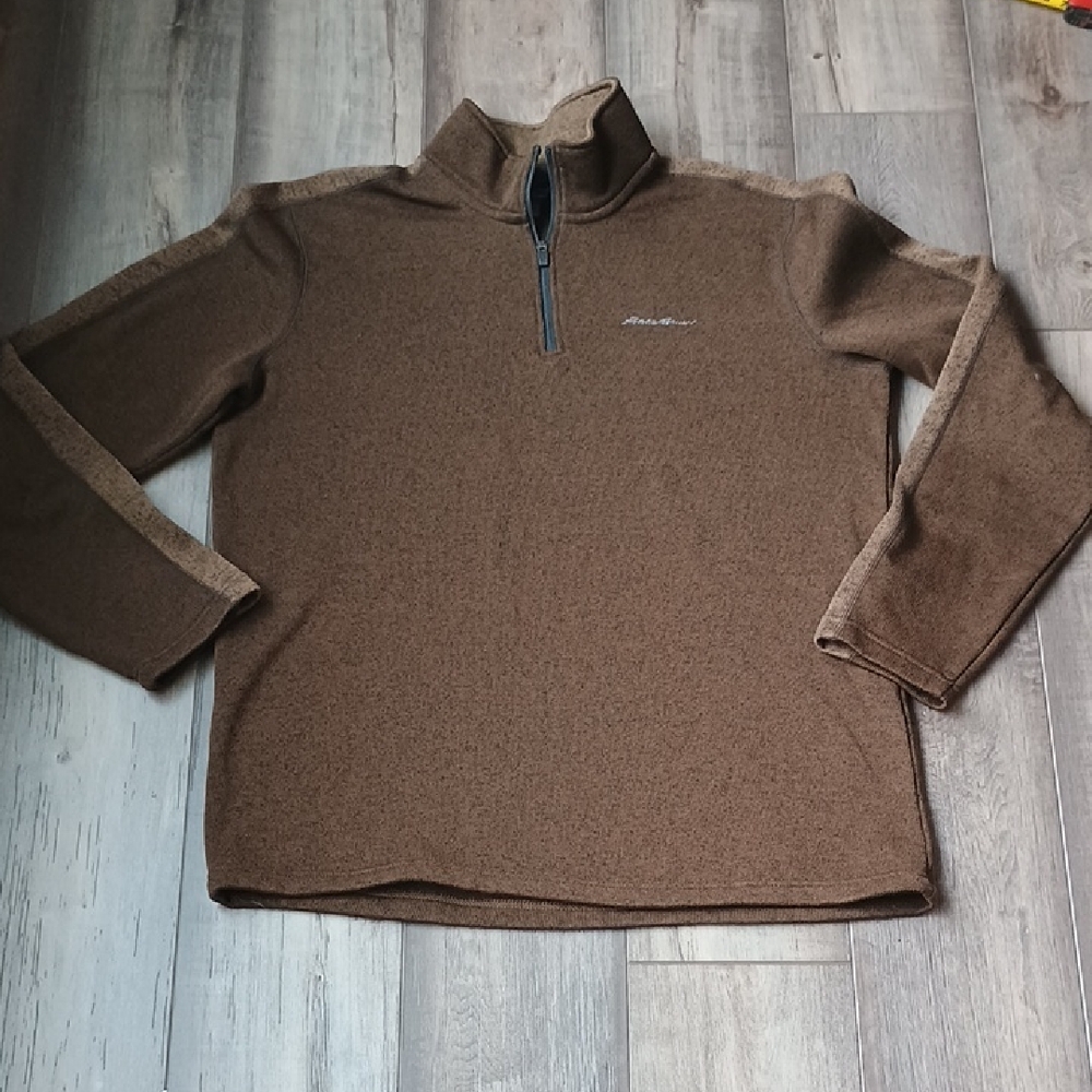 Eddie Bauer Brown Zip-Up Sweater